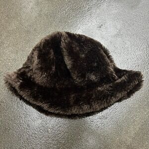 Vintage 80s 90s Faux Fur Mink Bucket Hat